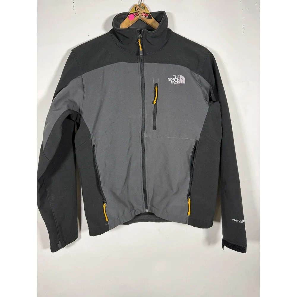 The North Face Mens Apex Bionic Softshell Jacket Grey Black S P Full Zip FLAW